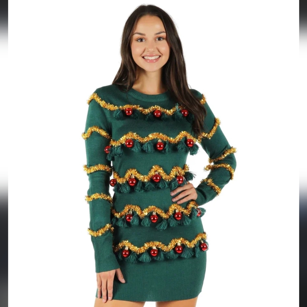Tipsy Elves Ugly Christmas Sweater Dress NWT